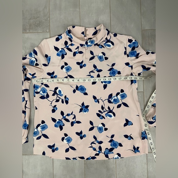 Oscar de la Renta Floral Printed Long Sleeve Silk Blouse Size 6 - Picture 2 of 9